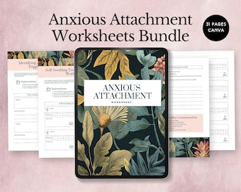 anxious attachment worksheet couples therapy attachment style workbook secure relationship avoidant attachment printable inner child healing
