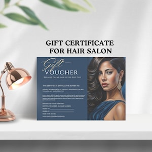 friseur geschenkgutschein für haarschnitt gutschein friseur salon geschenk karte weihnachten promo Beauty Business Marketing Template DIY