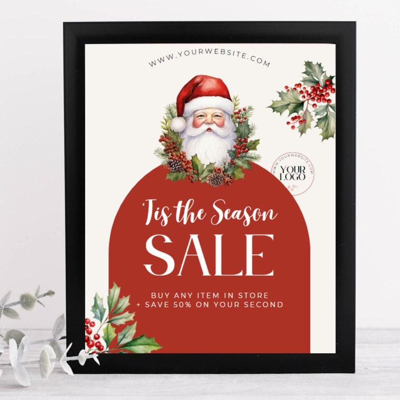 Holiday Store Hours Template Christmas Business Hours Sign Etsy UK