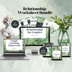 Relationship worksheet bundle couples therapy tools life coach marriage counseling intervention workbook conflict resolution canva template
