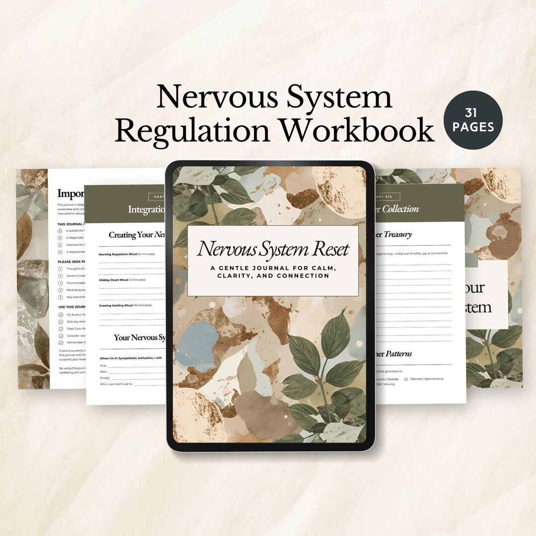 Nervous System Regulation Workbook Somatic Therapy Worksheet Emotional ...