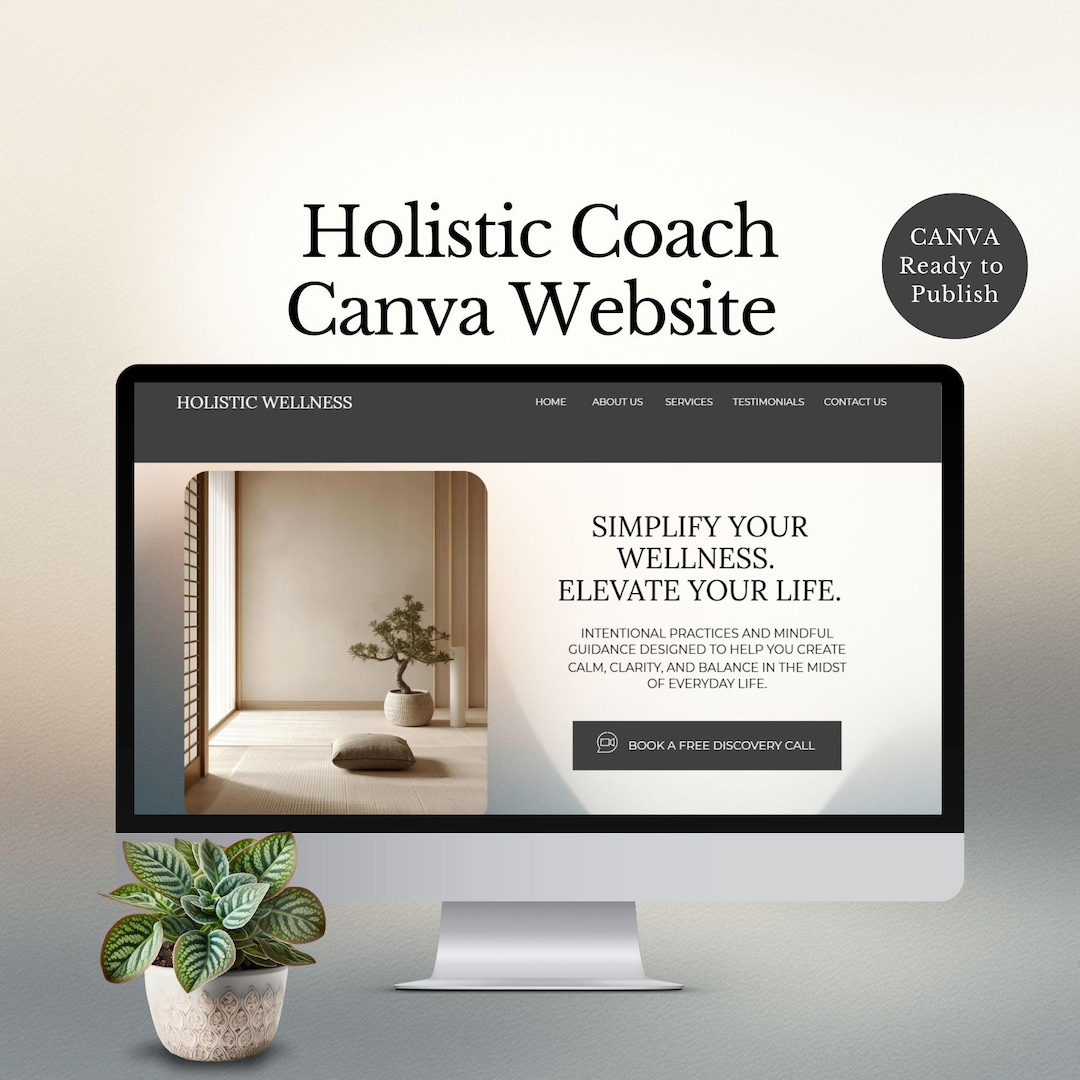 Holistic Coach Website Canva Template Wellness Coaching Spiritual ...