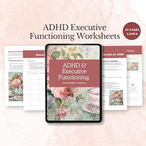 executive functioning worksheets ADHD coping skills workbook emotional regulation therapy coach tools neurodivergent resource mental health