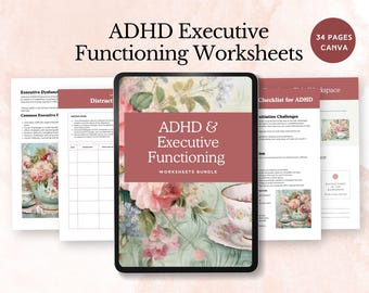 Exekutive funktionierende Arbeitsblätter ADHD Bewältigungsfähigkeiten Arbeitsbuch emotionale Regulationstherapie