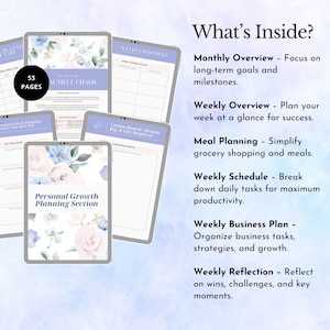 Mompreneur Planner for working mums daily organizer entrepreneur weekly tracker small business owner tool gift for mom editable template