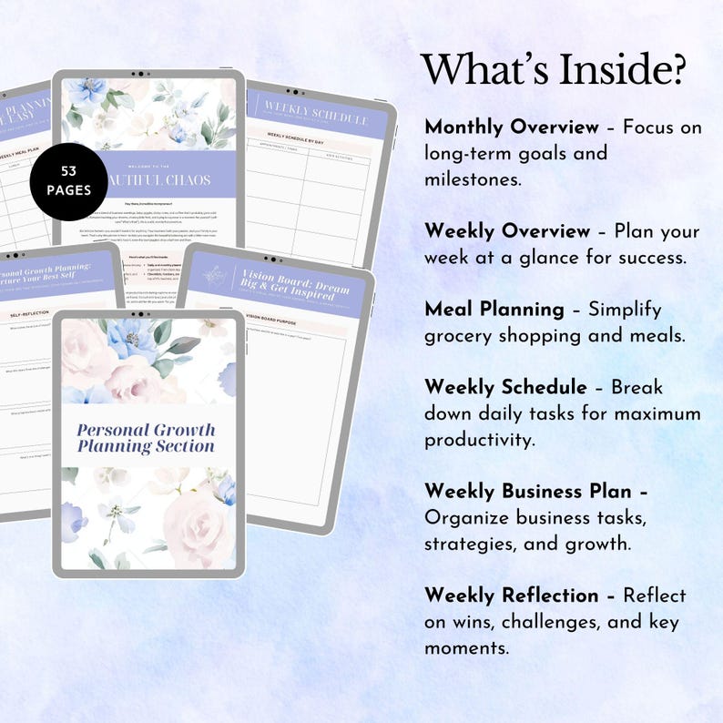 Mompreneur Planner for working mums daily organizer entrepreneur weekly tracker small business owner tool gift for mom editable template