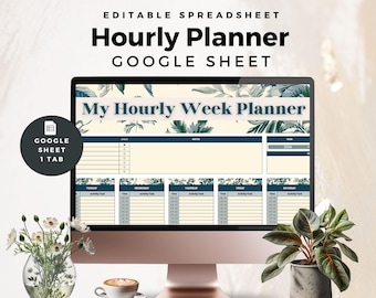 hourly planner google sheets time management daily schedule organizer week calendar productivity scheduler to do list weekly time blocking