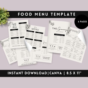 Fast Food Menü Vorlage Modernes Menü Vorlage Foodtruck Menü Vorlage DIY Food Menü Feier Angebote Menü Restaurant Menü Vorlage