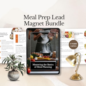 meal prep lead magnet beginners guide healthy eating health coach ebook nutrition template food planner wellness freebie canva editable DIY