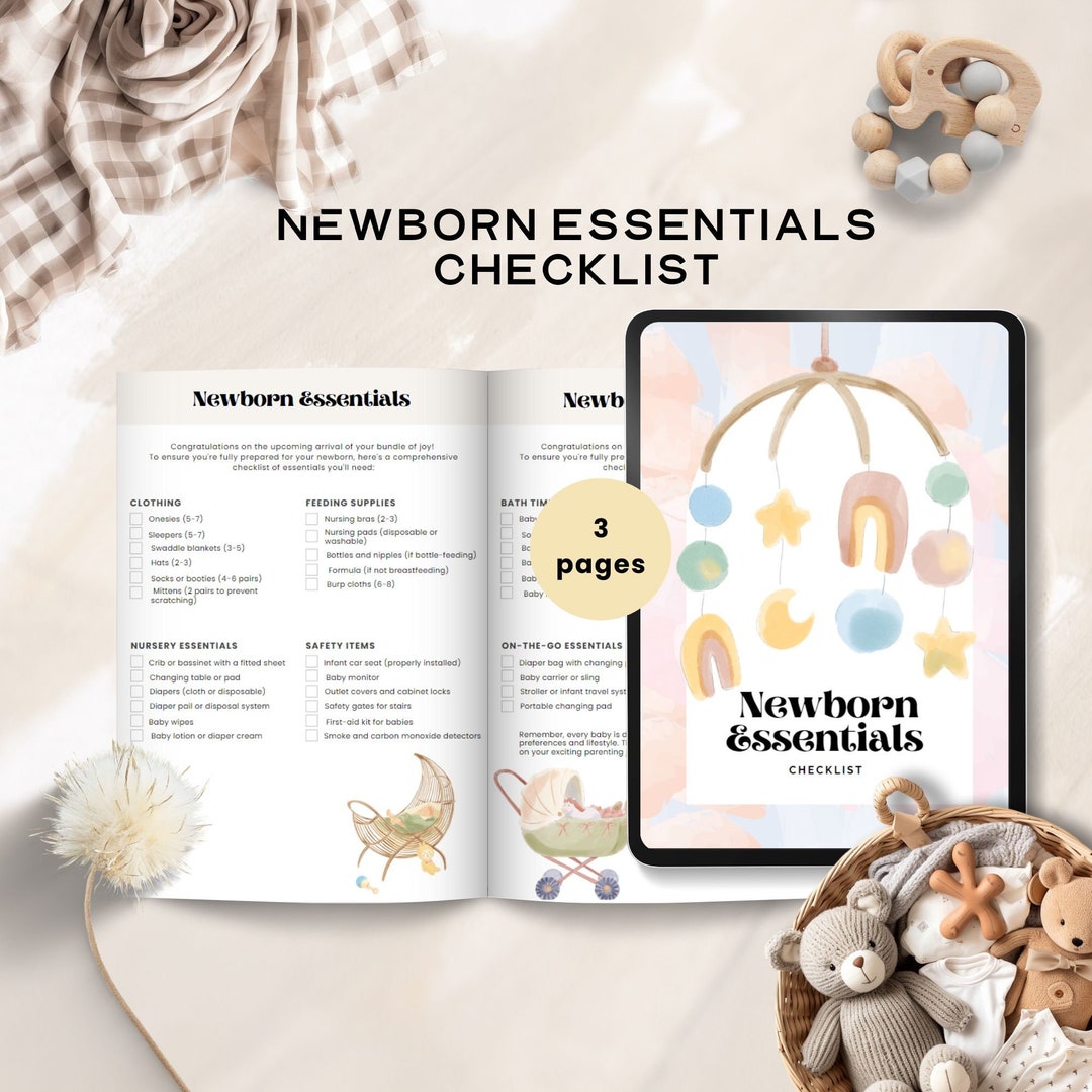 Newborn Essentials Checklist Printable Pdf Baby Must Haves Baby ...