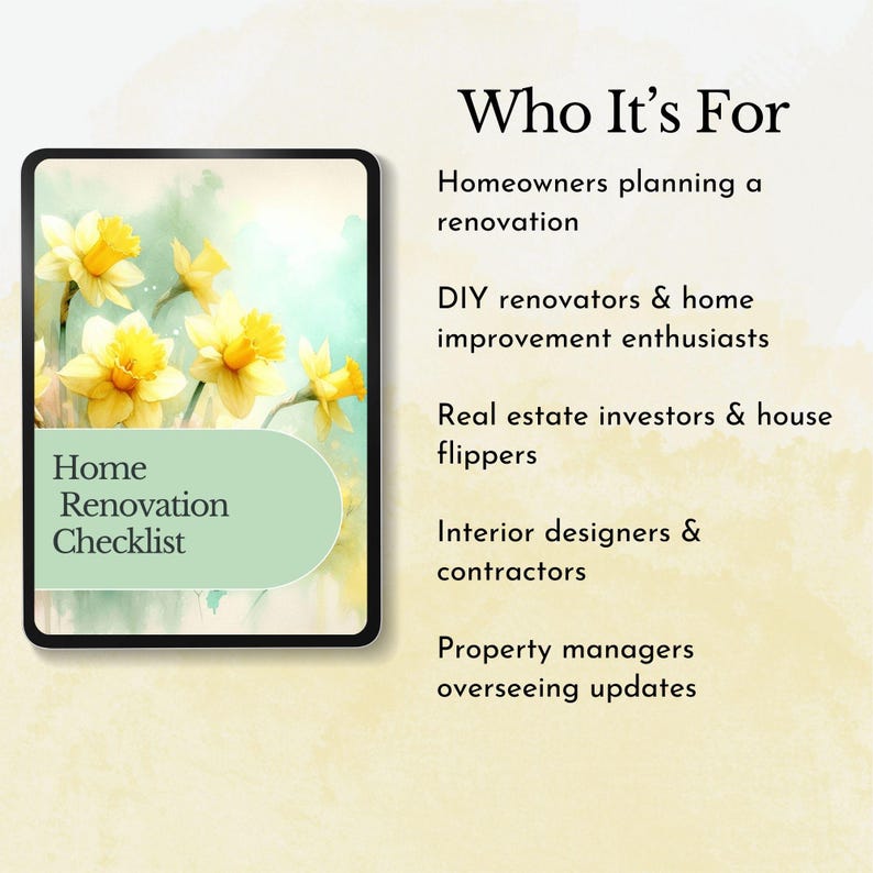 Home Renovation Checklist House Improvement Planner New House Budget ...