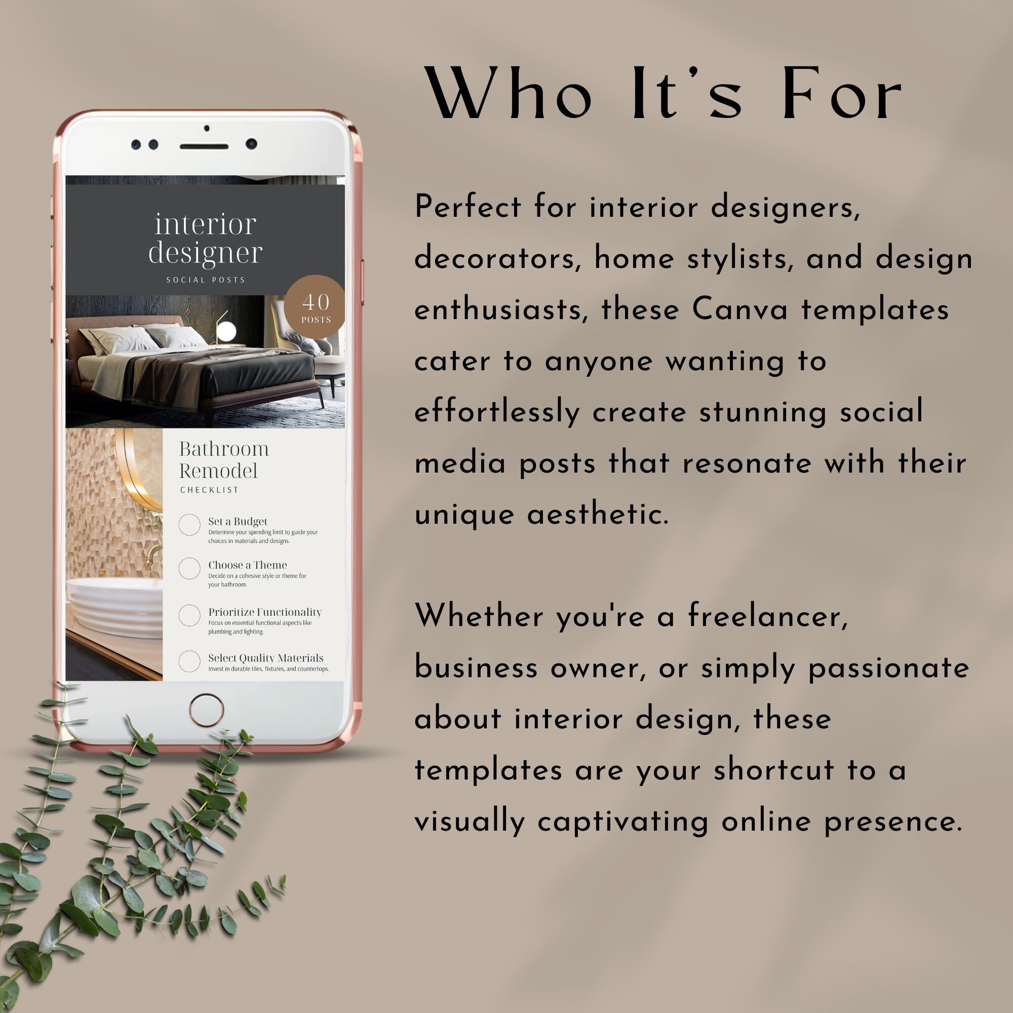 Social Media Templates for Interior Designer Social Media Post Canva ...