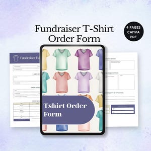 Fundraiser Tshirt Bestellung Bestellschein Vorlage PTA Fundraiser Verein Event Schulflyer druckbares benutzerdefinierte Sport Team Fundraiser Kaufformular PTO