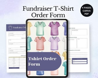 fundraiser tshirt order form template PTA fundraising form club event school flyer printable custom sports team fundraiser purchase form PTO