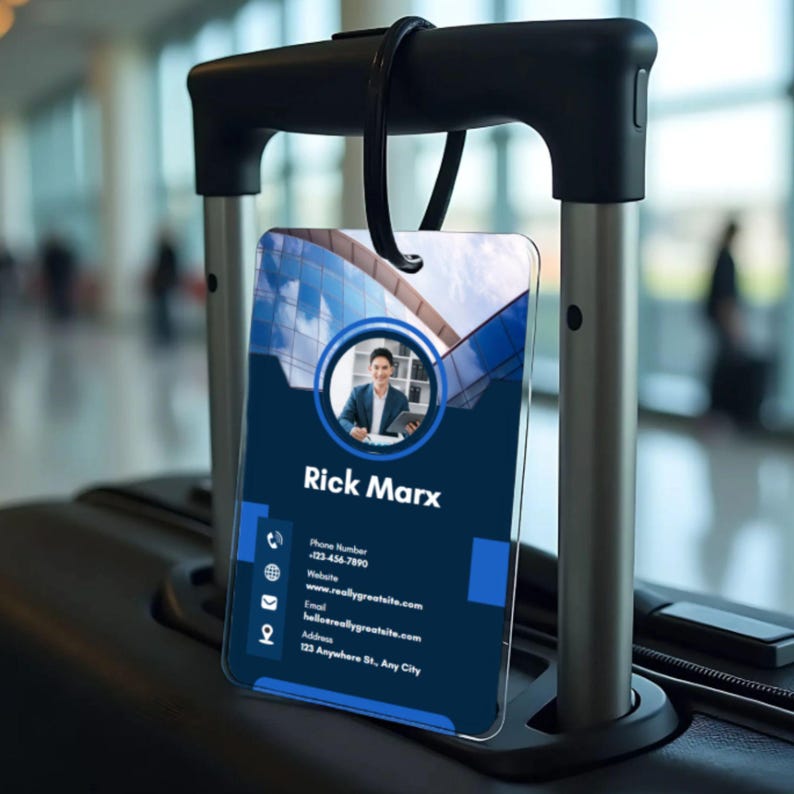 luggage tag mockup canva custom suitcase label display easy drag and drop personalize travel bag accessory template add your design editable