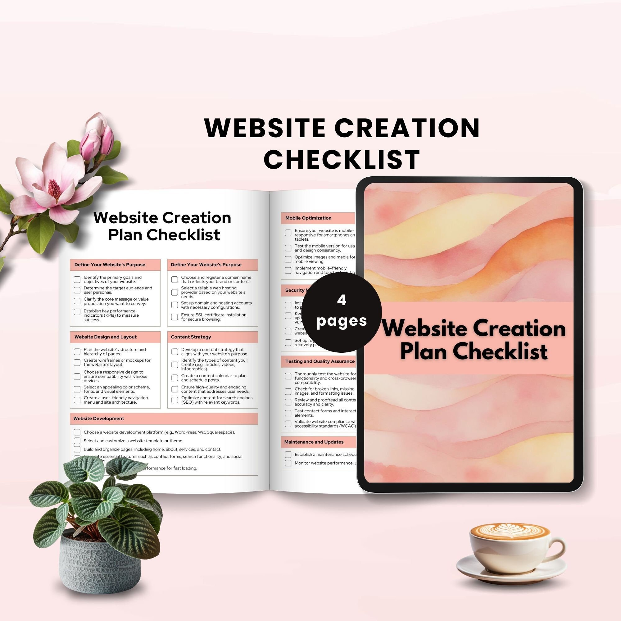 Website Design Checklist for Website Creation Web Site Planner Online ...