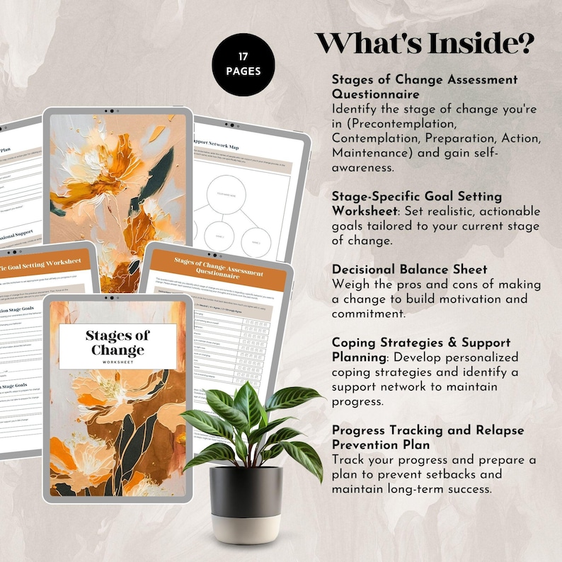 Behavior Change Workbook Examples Stages of Change Worksheet Motivation Interview Behavior Modification ...