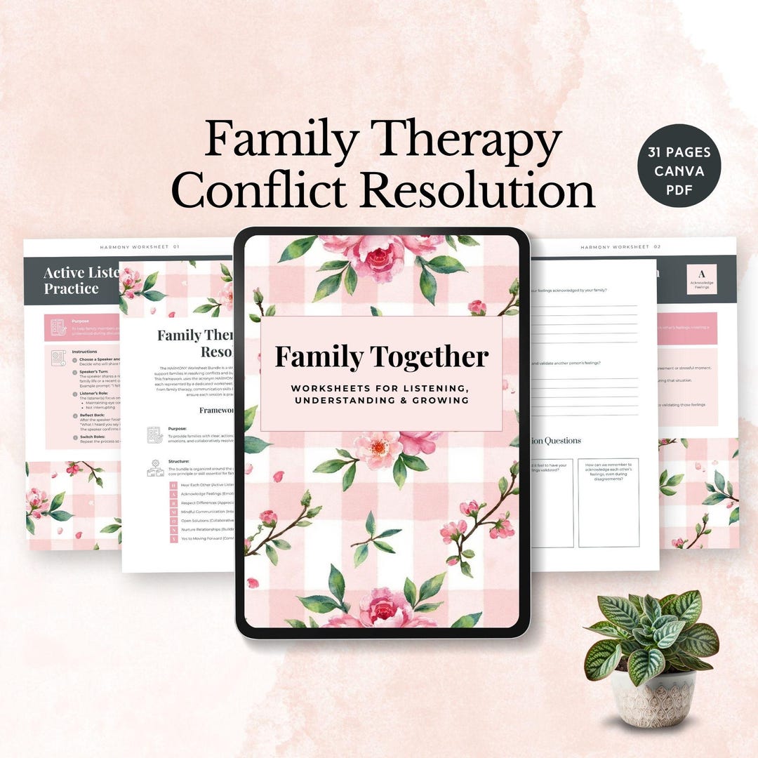 Family Therapy Conflict Resolution Worksheets Communication Counseling ...