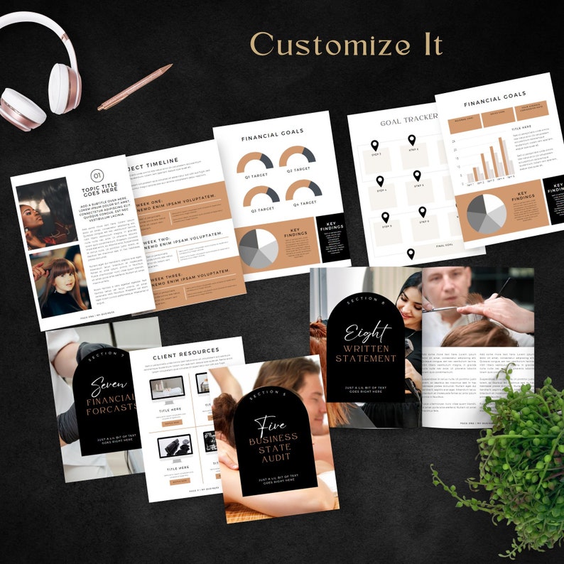 business plan for a beauty salon template canva hair nail skin salon business planner analysis marketing form proposal workbook editable