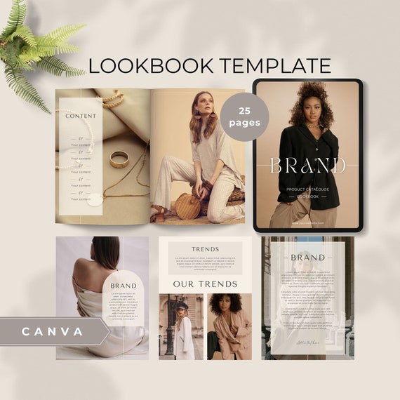 lookbook template canva fashion Product Catalog holiday gift guide wholesale price list line sheet branding retail magazine editable lead