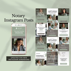 notary instagram post template loan signing agent social media professional notary public marketing notarial business promotion editable IG