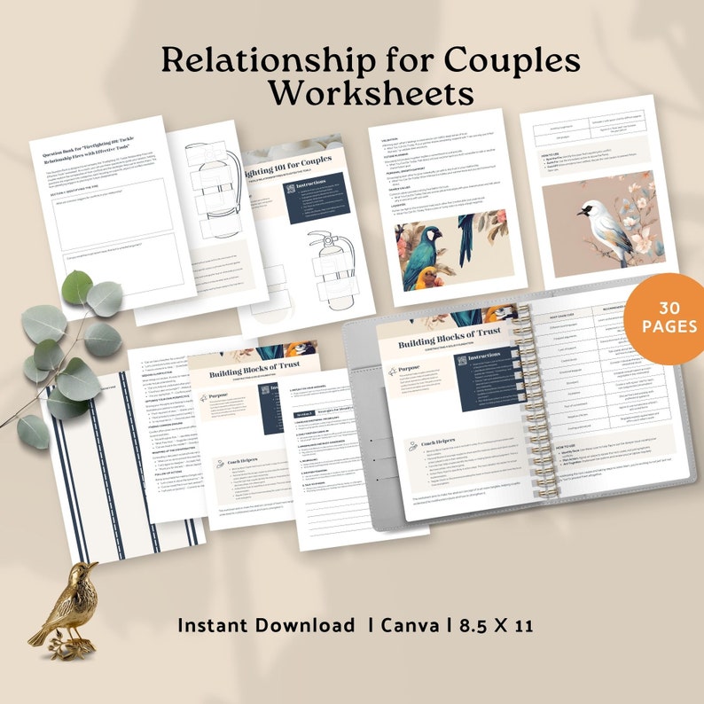 Relationship Worksheet Bundle Printable Couples Therapy Workbook ...