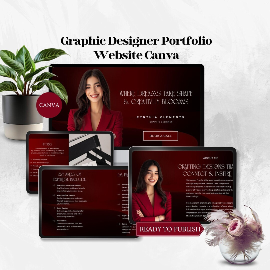 Graphic Designer Portfolio Website Template Web Design Portfolio Sales ...