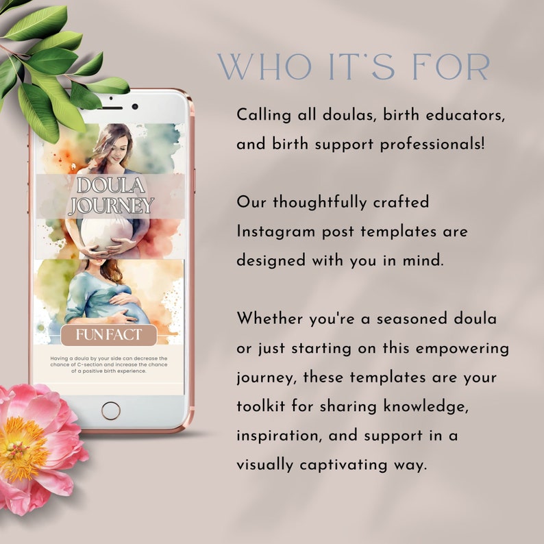 Doula Instagram Post Template Birth Doula Business Canva Social Media ...