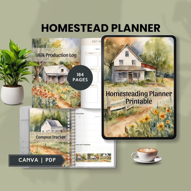 the ultimate homestead planner 2024 digital homestead planner printable garden journal homesteading organizer farm planner editable PDF