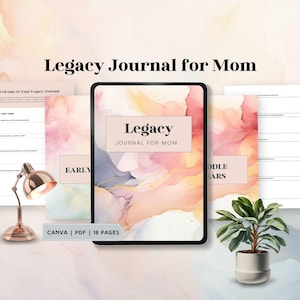 legacy journal for mom legacy journal for grandma memory life story book keepsake diary custom mother gift mom personalized canva template