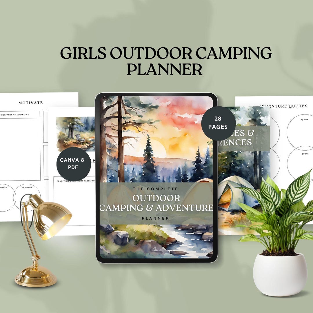 Girls Camp Planner Young Women Camping Journal Kids Summer Outdoor ...