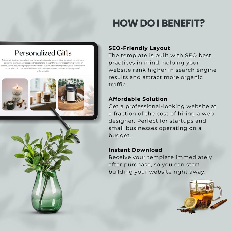 canva website template for candles business website themed candle  luxury website premade design clean website candles shop owner editable