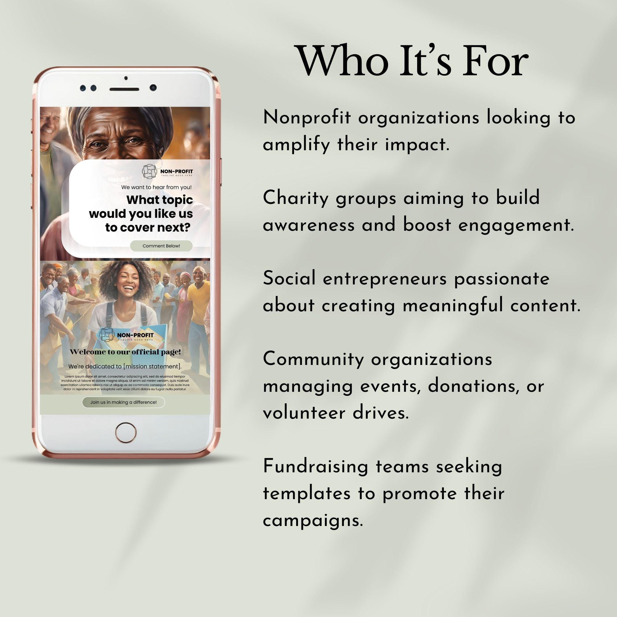 Photo inspiration: Non Profit Instagram Templates For Fundraising Charity Social Media Photo Inspiration