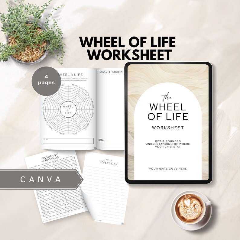 Wheel of Life Worksheet Wheel of Balance Life Goal Setting Coaching ...