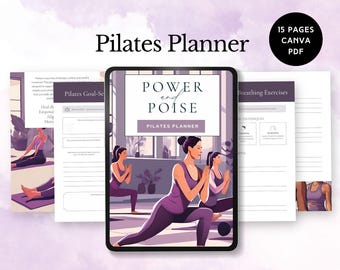 Pilates Planer Vorlage Fitness Wellness Tracker Übungsrunde Planer Journal PDF