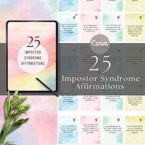 Betrügersyndrom Affirmation Karte überwunden Betrügersyndrom psychische Gesundheit Selbstpflege Selbstliebe positive Affirmation einzigartiges Geschenk für sie