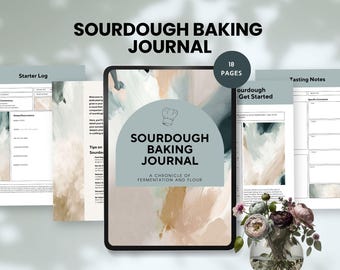 sourdough journal Sourdough Baker planner notes Bread Baking Gift for baker recipe book sourdough tracker notebook printable canva template