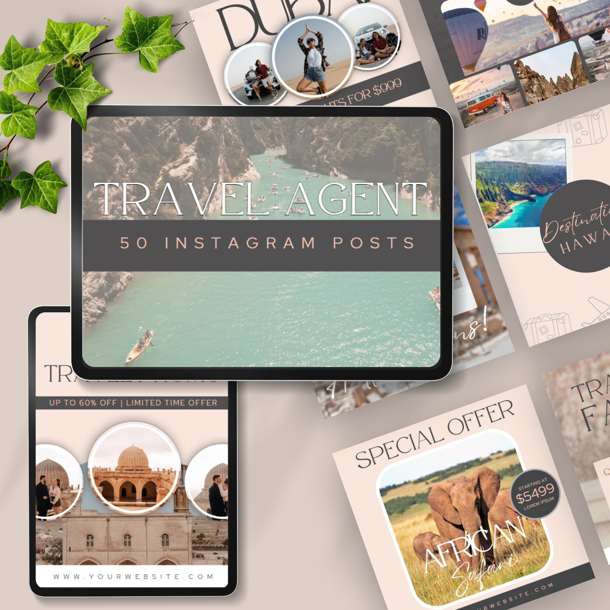 Travel Agent Instagram Posts Template Canva Social Media Manager Travel ...