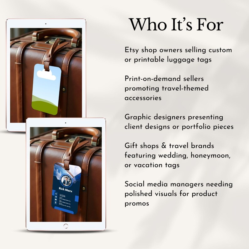 luggage tag mockup canva custom suitcase label display easy drag and drop personalize travel bag accessory template add your design editable