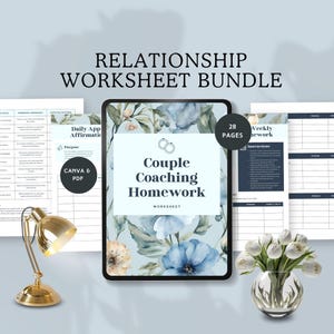 Relationship Worksheet Bundle Couples Communication Skills Tool Healthy Boundaries Printable personal growth therapy self improvement canva