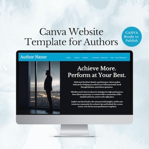 canva website templates for authors editable landing page writer modern design book author branding template self publish writer sales page