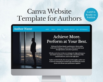 modèles de site Web canva pour auteurs rédacteur de page de destination modifiable modèle de marque d'auteur de livre design moderne page de vente de rédacteur auto-publié