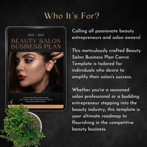 business plan for a beauty salon template canva hair nail skin salon business planner analysis marketing form proposal workbook editable