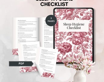 sleep hygiene checklist bedtime printable better sleep night time routine sleep planner relaxation to improve sleep guide insomnia relief