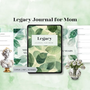 legacy journal for mom legacy journal for grandma memory life story book keepsake diary custom mother gift mom guided family history canva