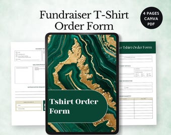 fundraiser tshirt order form template PTA fundraising form club events school flyer printable custom sports team fundraiser form editable