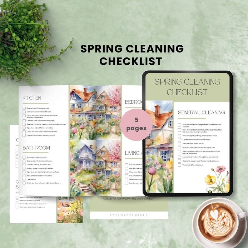 Spring Deep Cleaning Checklist Spring Cleaning Checklist Pdf Printable ...