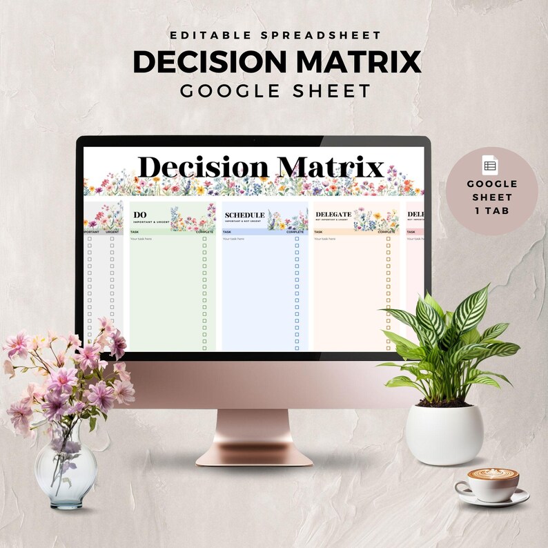 Decision Matrix Google Sheet Template Task Priority Tracker to Increase ...