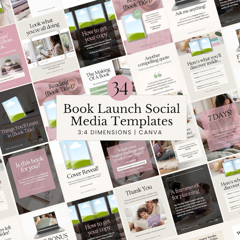 book launch social media templates author instagram post writer promotion kit boostagram marketing branding canva editable instant download