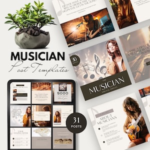 musician social media template band instagram singer social media music producer teacher post voice podcaster DJ disco marketing Canva edit